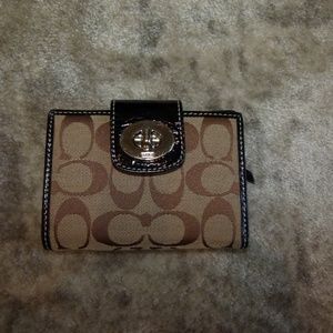 Coach monogram and patent wallet